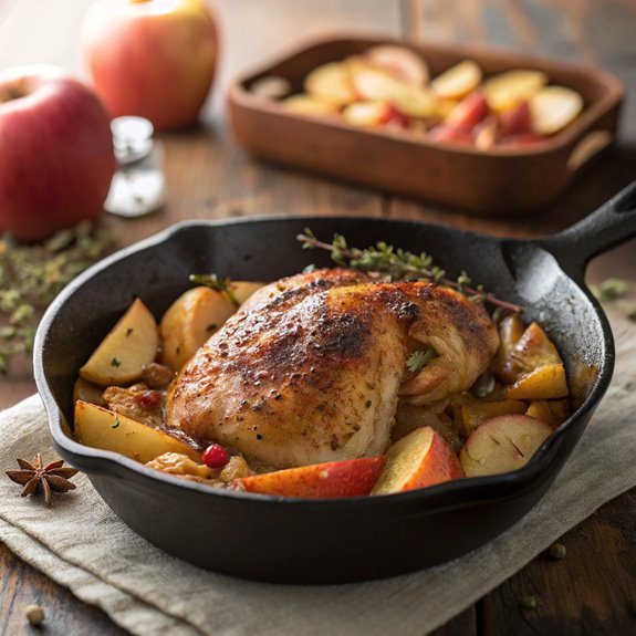 apple infused baked chicken dish