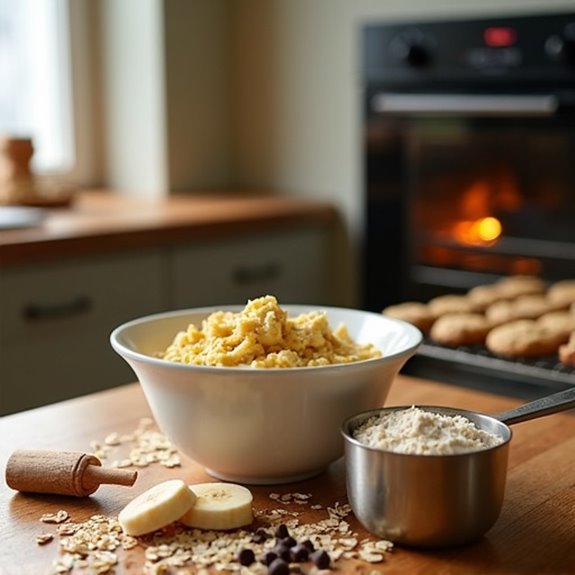 banana oatmeal cookie preparation