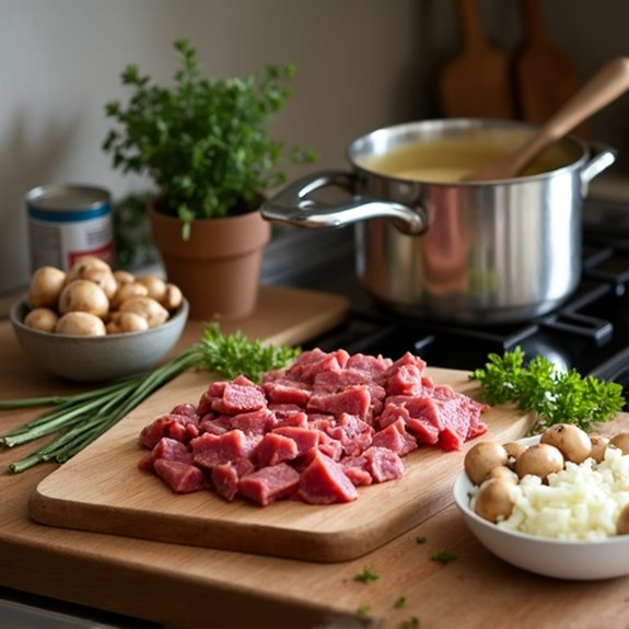 beef stroganoff preparation steps