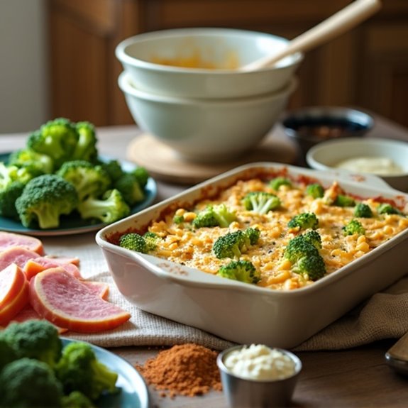 broccoli ham casserole preparation steps