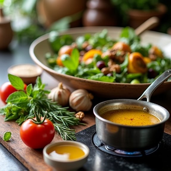 cooked salad dressing preparation