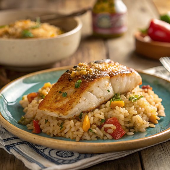 delicious fish and rice