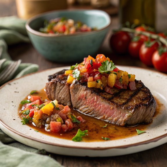 delicious salsa infused steak
