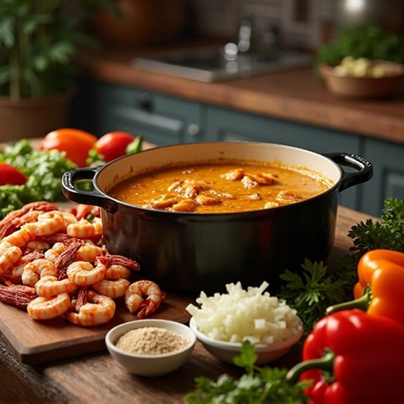 delicious seafood gumbo preparation