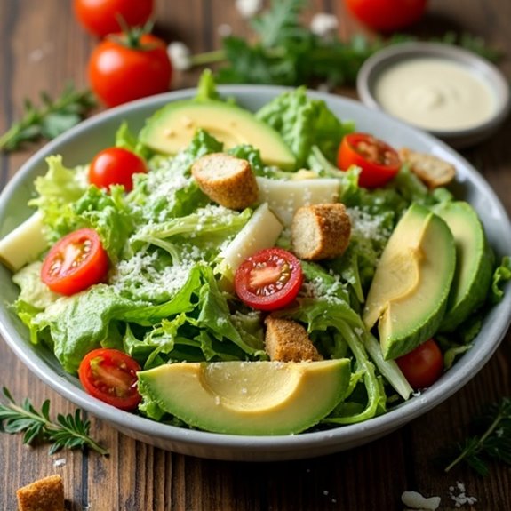 fresh ingredients for caesar salad