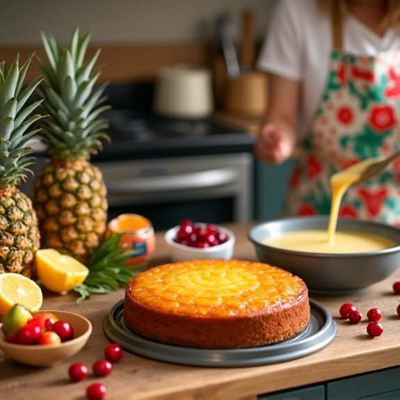 pineapple upside down cake preparation
