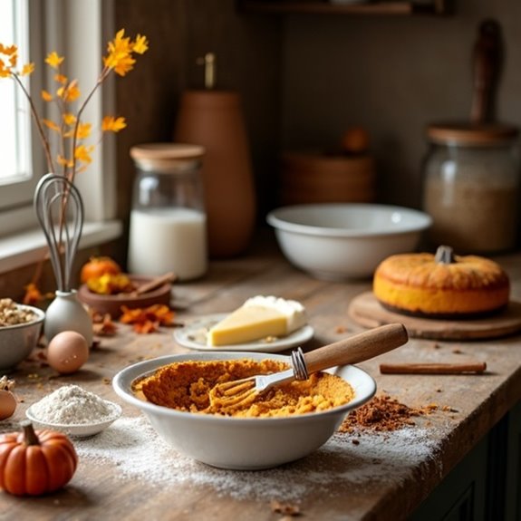 pumpkin pie cake preparation