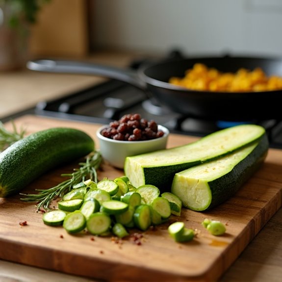 saut ed zucchini with raisins