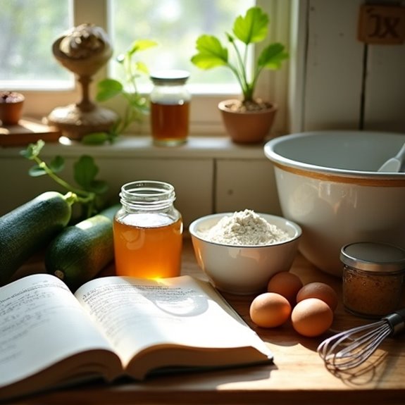 zucchini honey bread preparation